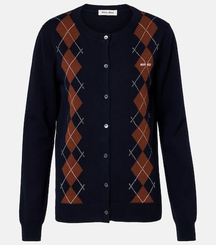 Cardigan Argyle en cachemire - Miu Miu - Modalova