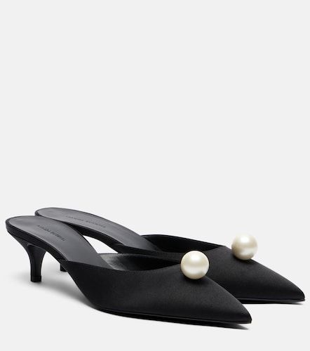 Mules en satin à perles fantaisie - Magda Butrym - Modalova