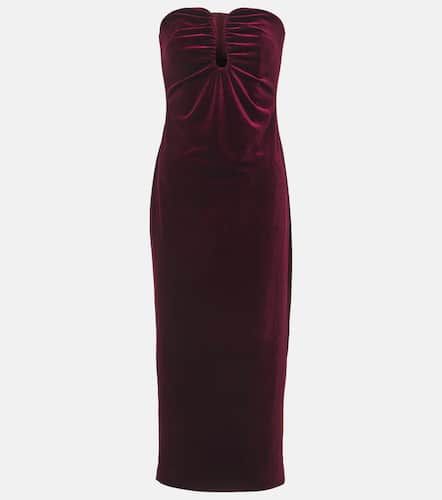 Robe midi bustier en velours - Self-Portrait - Modalova