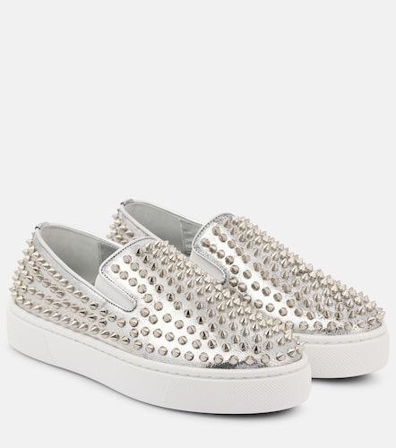 Baskets slip-on Spikeboat en cuir métallisé - Christian Louboutin - Modalova