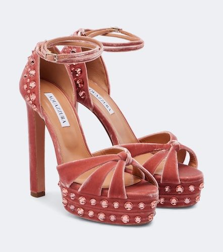 Sandales Cosmic Love à plateau en velours - Aquazzura - Modalova