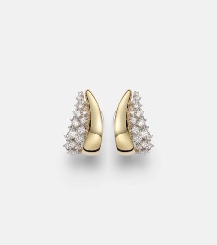 Boucles d’oreilles Golden Strada en or blanc et jaune 18 ct et diamants - Yeprem - Modalova
