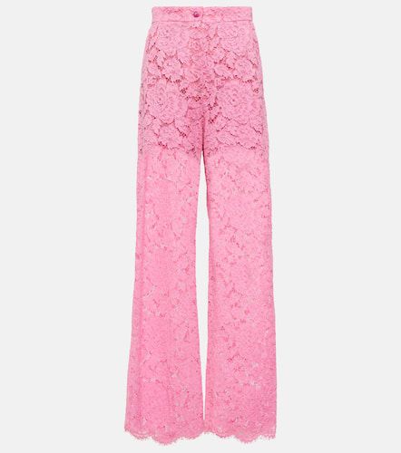Pantalon ample à taille haute en dentelle - Dolce&Gabbana - Modalova