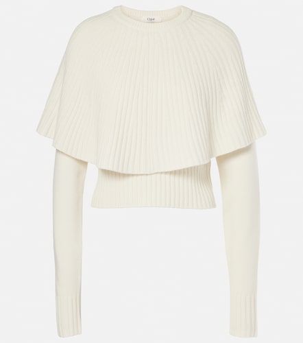 Chloé Top cape en laine et cachemire - Chloe - Modalova