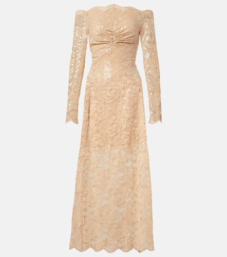 Robe longue en dentelle à paillettes - Rabanne - Modalova