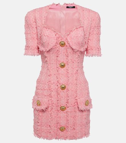 Robe en tweed de coton mélangé - Balmain - Modalova