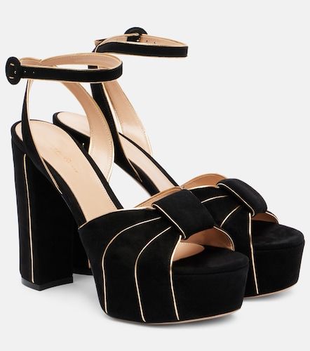 Sandales 125 à plateau en daim - Gianvito Rossi - Modalova