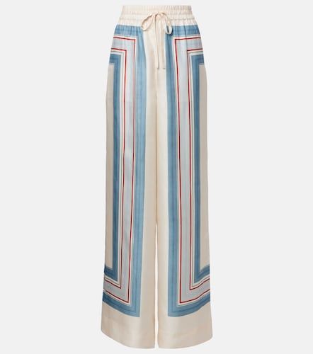 Pantalon palazzo rayé en soie - Zimmermann - Modalova