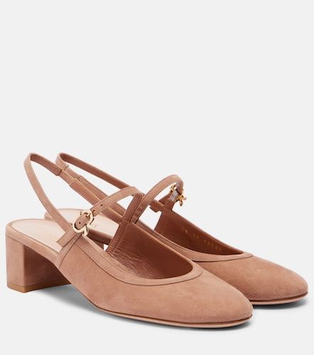 Escarpins sling-back 45 en daim - Gianvito Rossi - Modalova