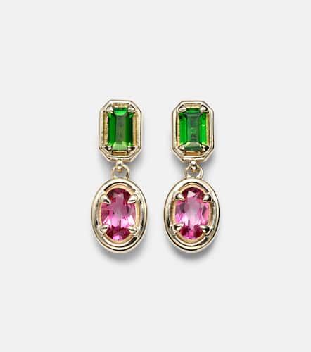 Boucles d'oreilles Duchess Orchid en or 10 ct, chrome diopside et topaze - Stone and Strand - Modalova