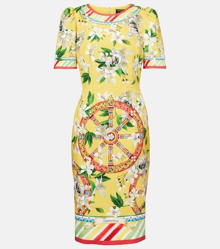 Robe en coton mélangé imprimée - Dolce&Gabbana - Modalova