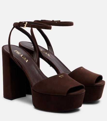 Sandales 115 à plateau en daim - Prada - Modalova