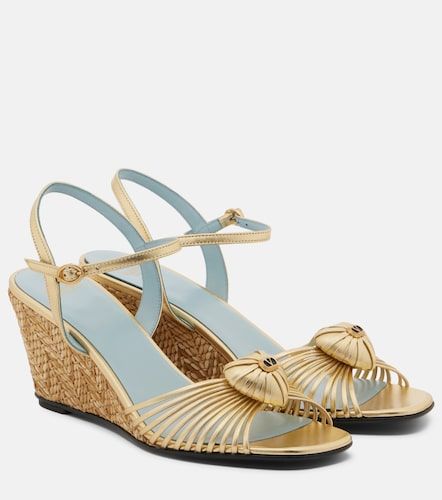 Sandales compensées Cœur Royal en cuir métallisé - Valentino Garavani - Modalova