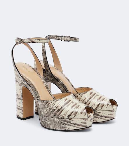 Sandales à plateau After 9 en cuir - Fendi - Modalova