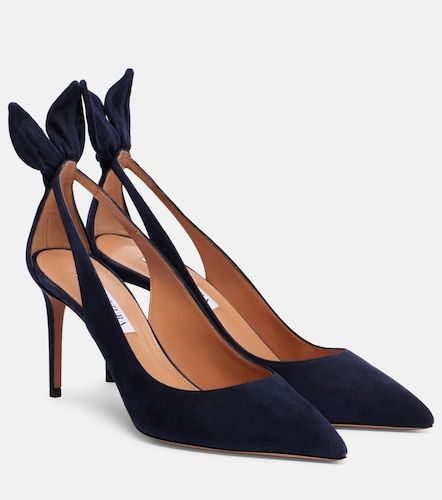 Escarpins Bow Tie 85 en daim - Aquazzura - Modalova