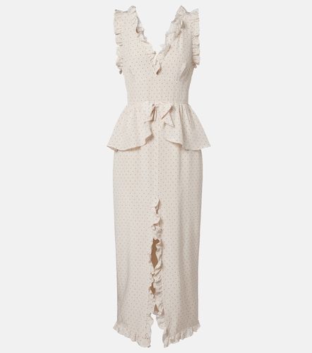 Robe péplum en soie à pois - Alessandra Rich - Modalova