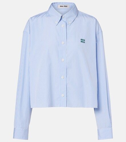 Chemise rayée en popeline de coton - Miu Miu - Modalova