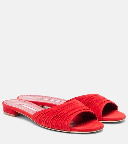 Mules Piruaflat en daim - Manolo Blahnik - Modalova