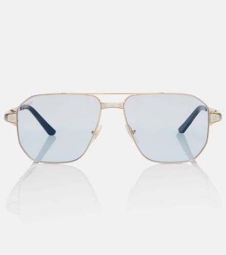 Lunettes de soleil aviateur Santos de Cartier - Cartier Eyewear Collection - Modalova