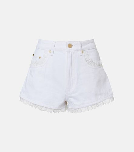Ganni Short en denim à dentelle - Ganni - Modalova
