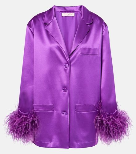 Valentino Chemise en soie et plumes - Valentino - Modalova