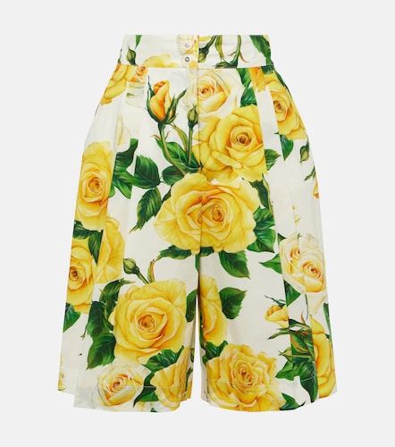 Bermuda en coton à imprimé floral - Dolce&Gabbana - Modalova