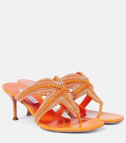 Mules Reef Star en cuir à perles - Aquazzura - Modalova