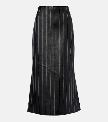 Jupe midi brodée en cuir - Victoria Beckham - Modalova