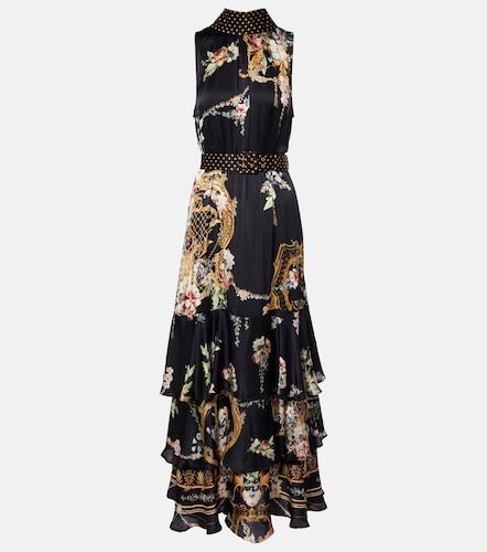 Robe longue en soie à fleurs - Camilla - Modalova