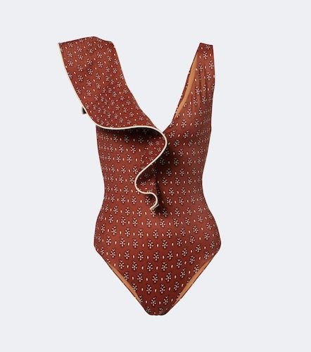 Maillot de bain à imprimé et volants - Johanna Ortiz - Modalova