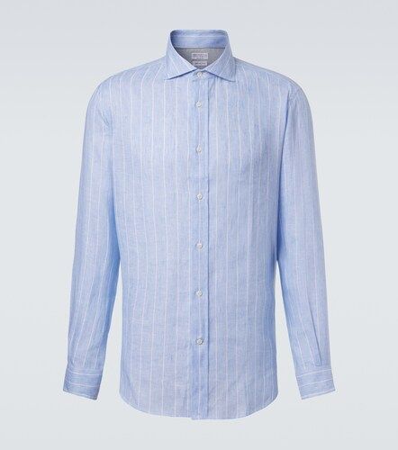 Chemise rayée en lin - Brunello Cucinelli - Modalova