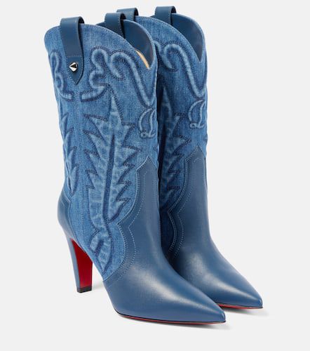 Bottines Santiabooty 85 en denim - Christian Louboutin - Modalova