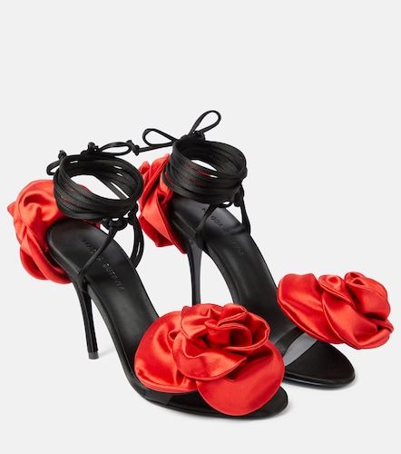 Sandales slingback en satin à appliqués floraux - Magda Butrym - Modalova