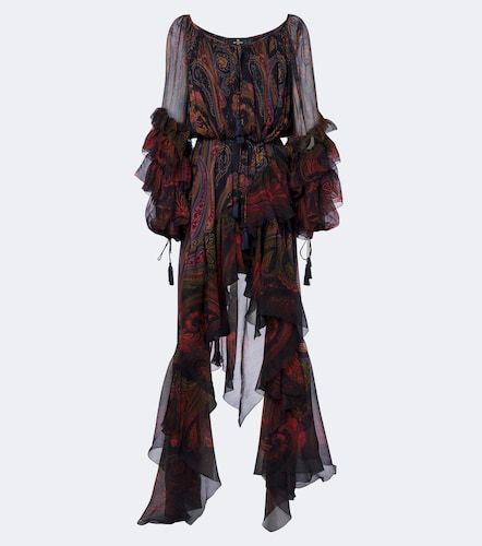 Robe longue en soie à imprimé - Etro - Modalova