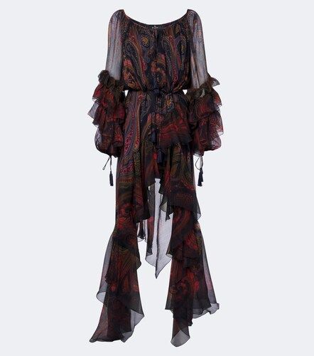 Robe longue en soie à imprimé - Etro - Modalova