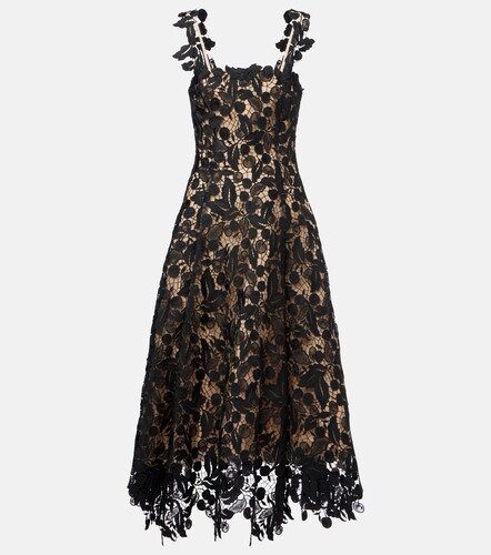 Robe de cocktail en guipure et dentelle - Oscar de la Renta - Modalova
