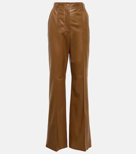 Pantalon droit à taille haute en cuir - Gucci - Modalova