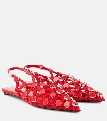 Ballerines slingback Grid en daim à clous - The Attico - Modalova