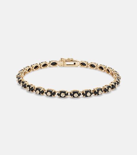 Bracelet Tiny Carved Stone en or 14 ct (585/1000) avec onyx et diamants - Sydney Evan - Modalova