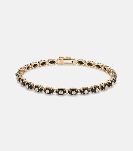 Bracelet Tiny Carved Stone en or 14 ct avec onyx et diamants - Sydney Evan - Modalova