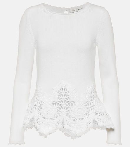 Pull en coton et dentelle - Oscar de la Renta - Modalova