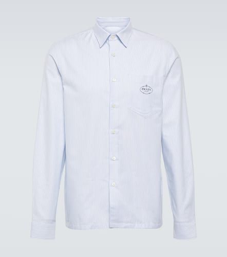 Chemise rayée en coton à logo - Prada - Modalova