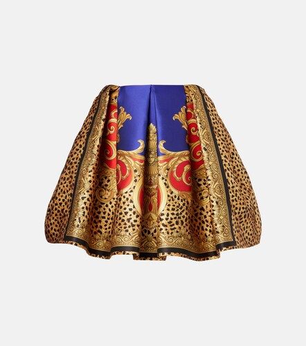 Mini-jupe imprimée en satin - Versace - Modalova