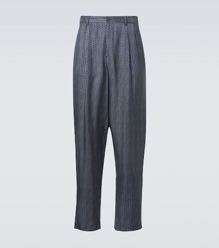 Pantalon fuselé plissé imprimé - Giorgio Armani - Modalova