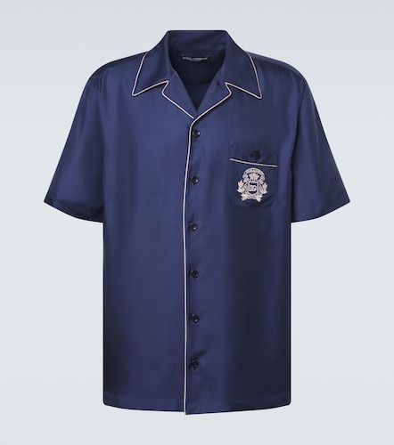 Chemise en satin de soie à logo - Dolce&Gabbana - Modalova