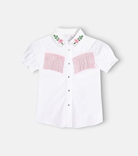 Chemise en coton à ornements - Monnalisa - Modalova