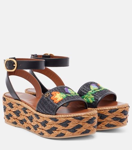 Sandales Bribri en raphia et cuir - Valentino Garavani - Modalova