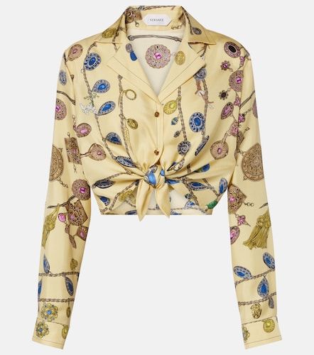 Chemise courte Medusa en soie à imprimé - Versace - Modalova