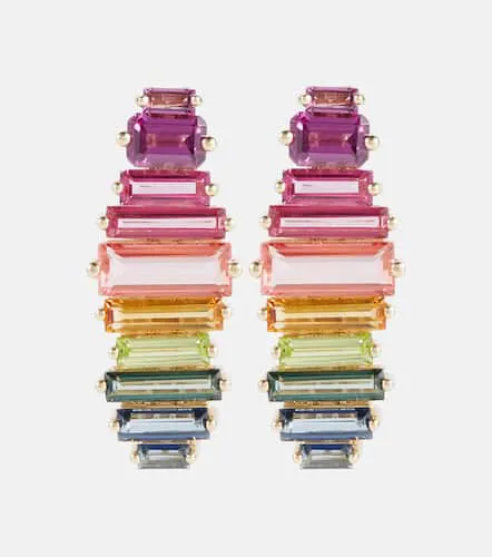 Boucles d'oreilles Rainbow en or 14 ct et saphirs - Suzanne Kalan - Modalova