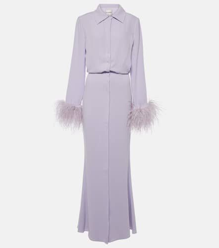 Robe longue en satin à plumes - Roland Mouret - Modalova